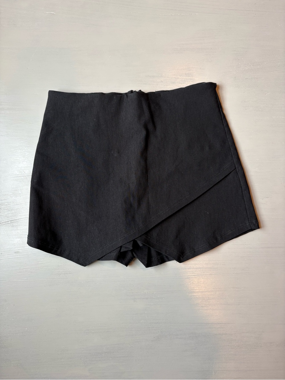 Blue Blush Black Overlap Skort Shorts